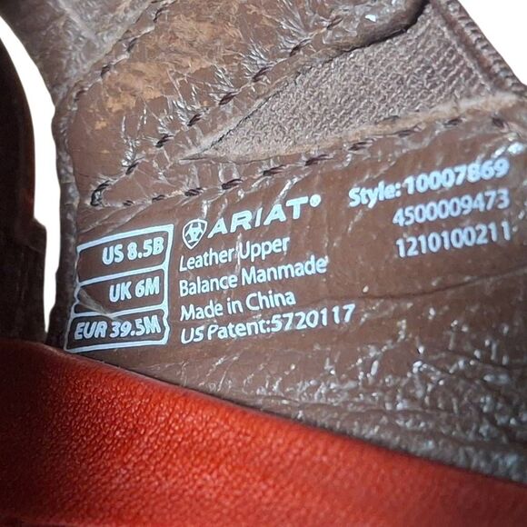 Ariat Costa Chili Sandals Women’s 8.5 Burnt Red Tooled Leather Slip-On Western - Picture 7 of 7